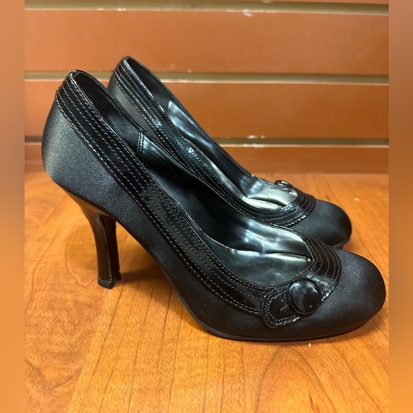 Pulse Black Satin Heels - Picture 1 of 5